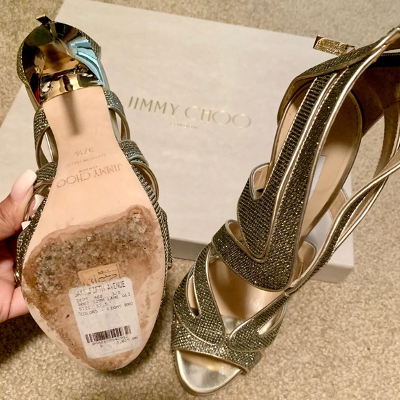 Jimmy Choo 247 Collar Lame Glitter Pumps Sandals - Picture 7 of 9